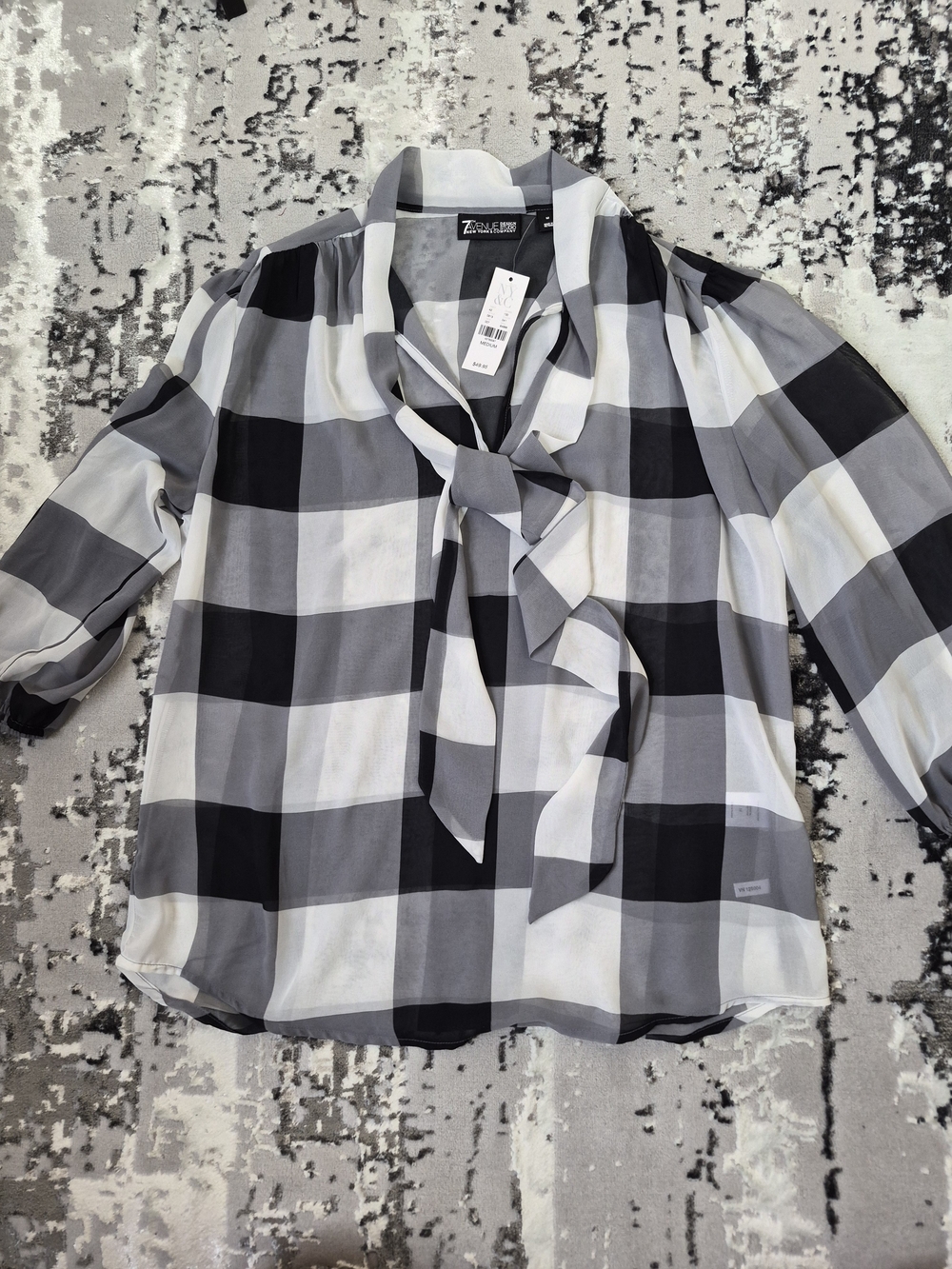 NY&C 7th Avenue - Pleated Bow Blouse, Top, Size M NWT $49.95
